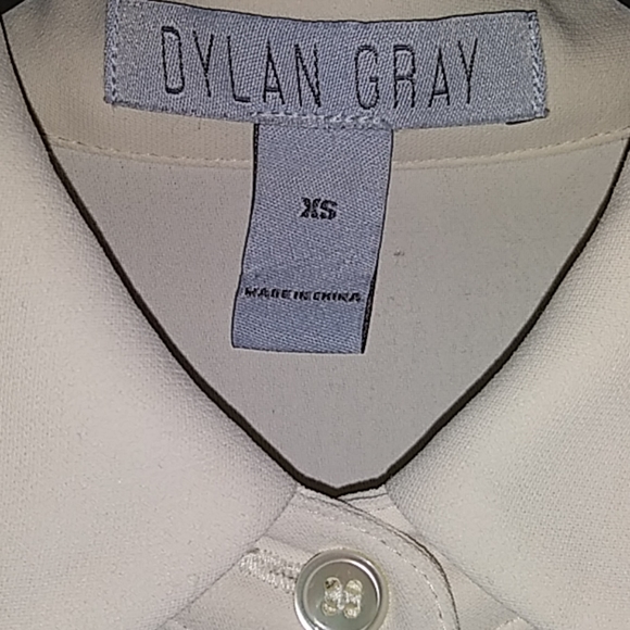 Dylan Gray Cream Button-Up Dress Blouse - Picture 7 of 8